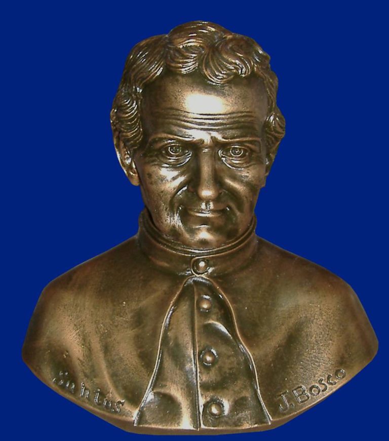 bronze bust of a historical figure with detailed facial features