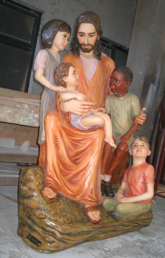 Jesus sitting with children 57″ plaque