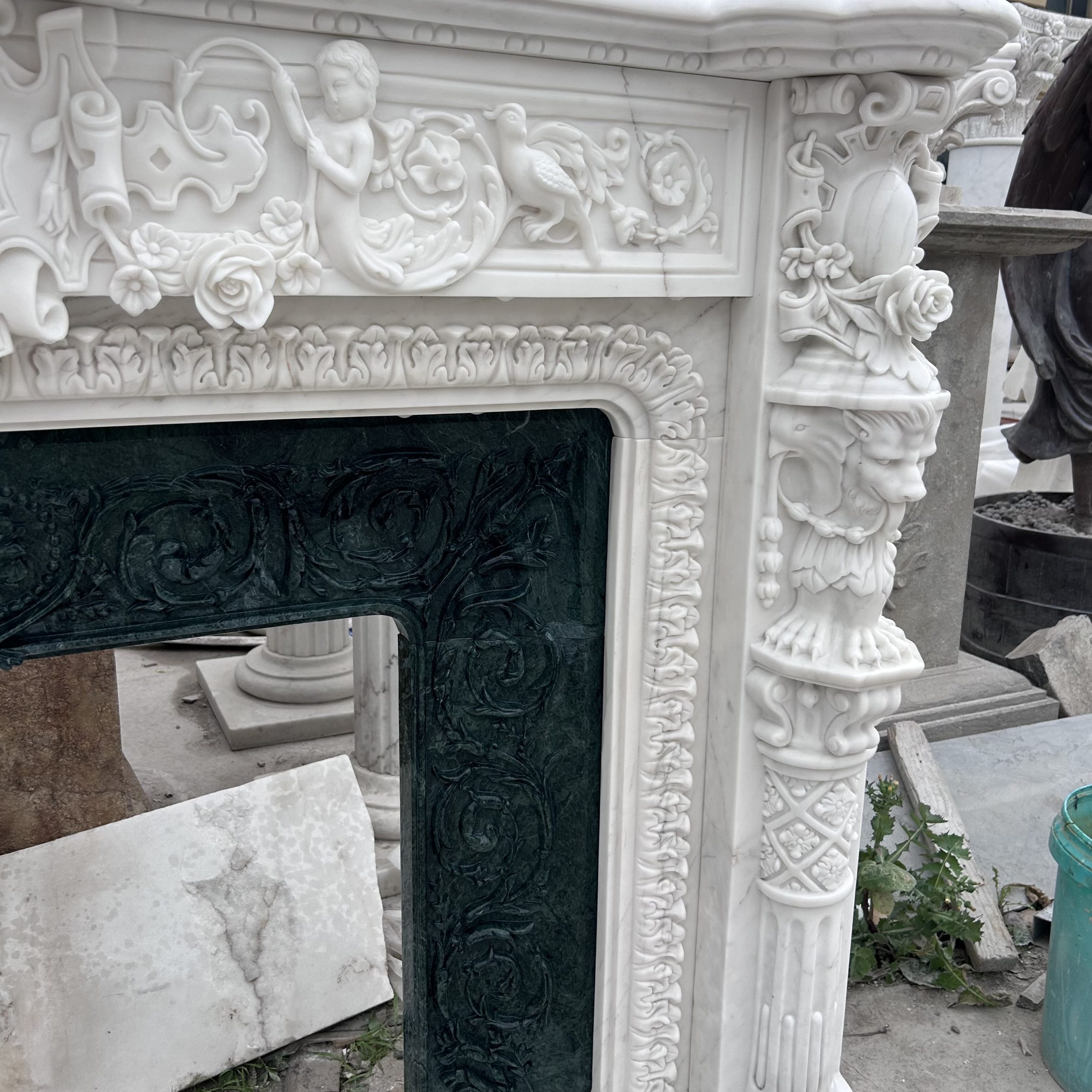 Elegant Fireplace Sculpture Mantelpiece