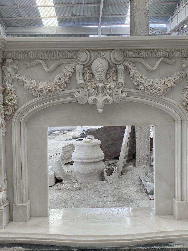 Elegance in Stone: Unnamed Fireplace Sculpture