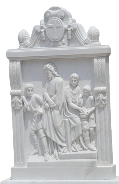 Divine Embrace: A Serene Religious Sculpture