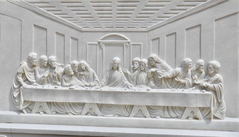 relief sculpture depicting The Last Supper scene