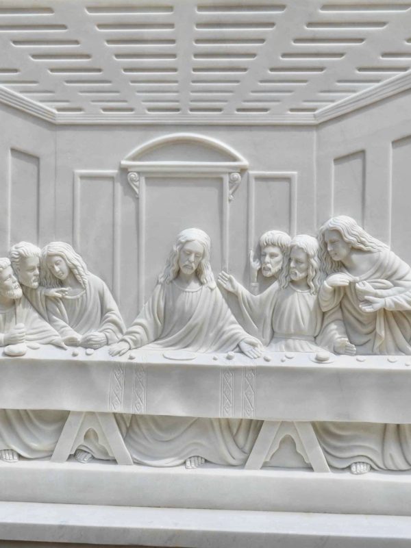 Divine Embrace: A Serene Religious Sculpture