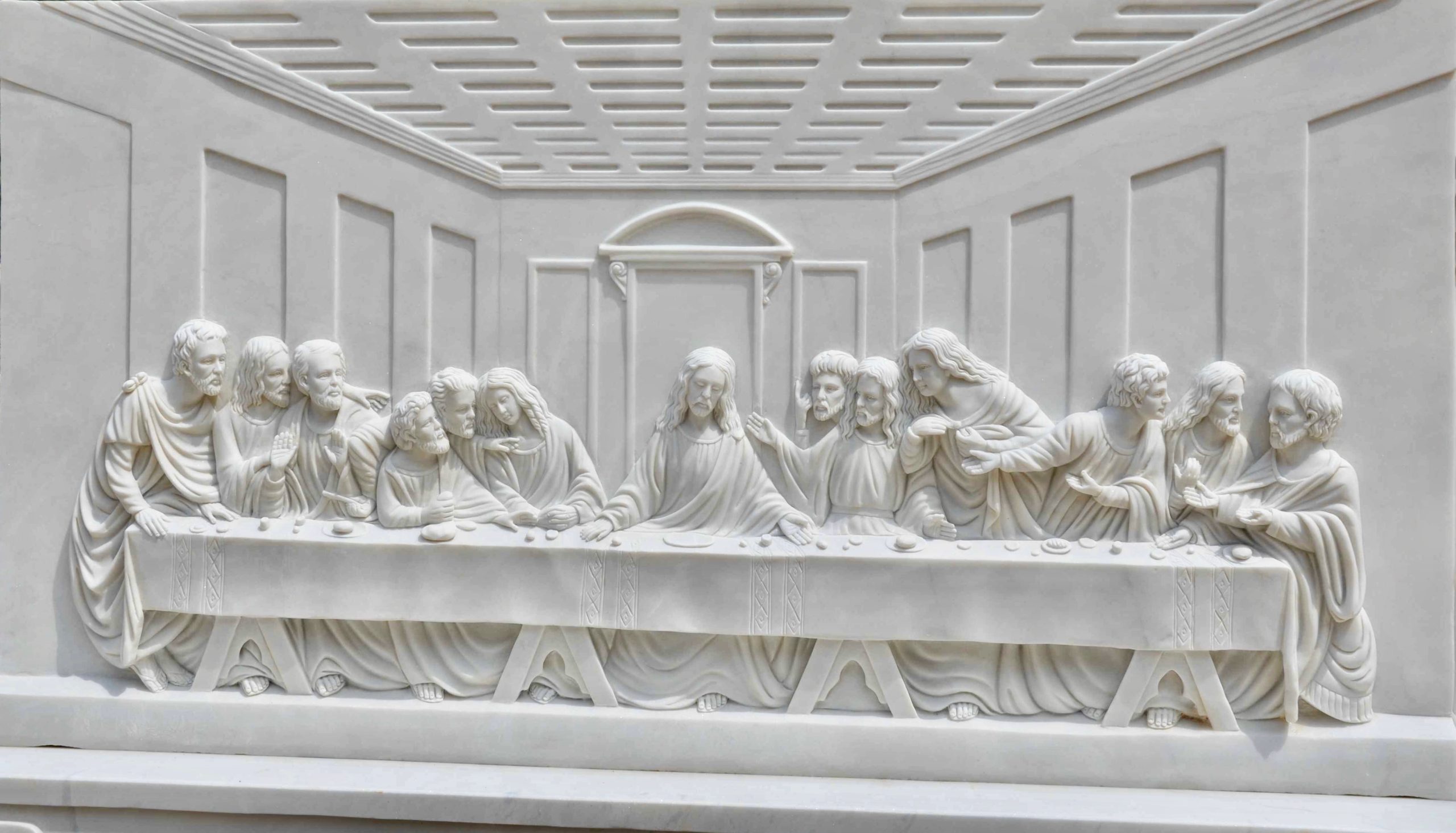 Divine Embrace: A Serene Religious Sculpture