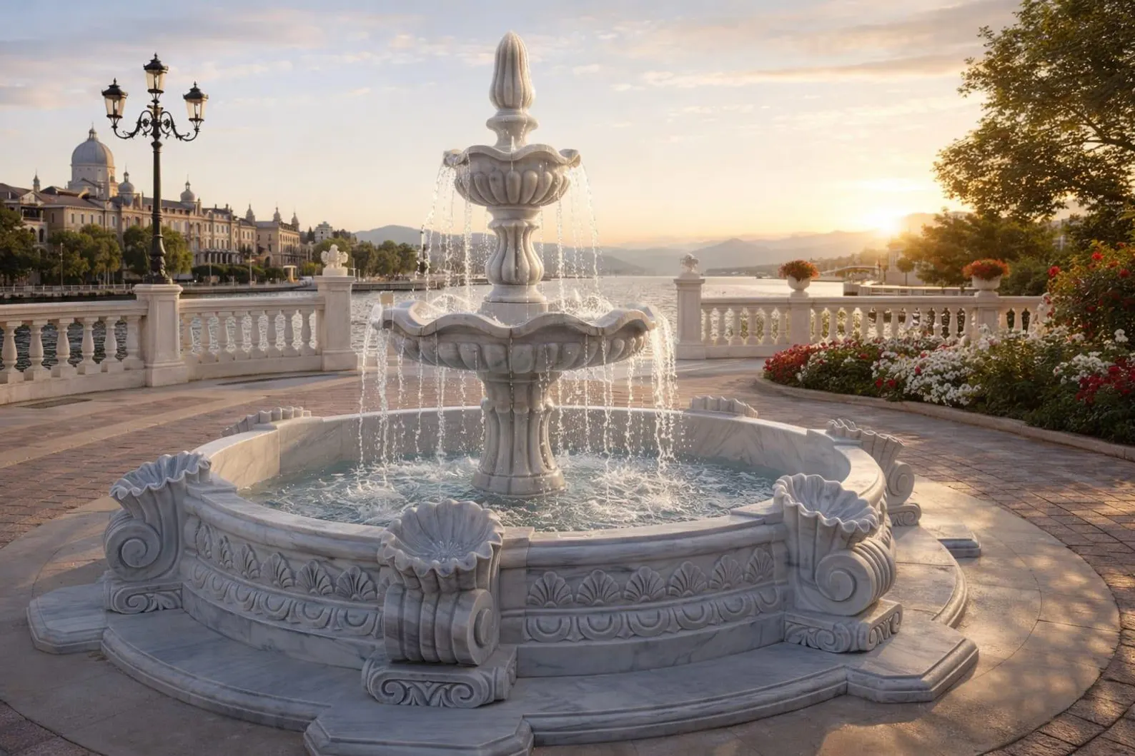 Elegance in Motion: Five-Tier Fountain