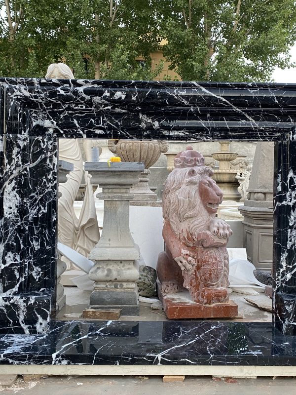 Elegant Italian Marble Fireplace Sculpture