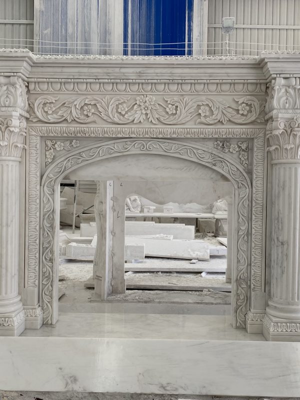 Exquisite Fireplace Sculpture – Timeless Elegance