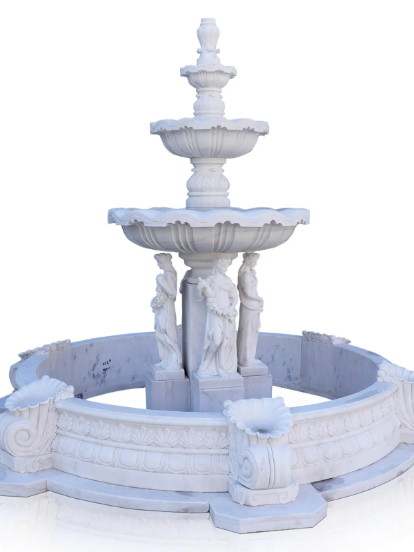 Elegance in Motion: Three-Tiered Fountain