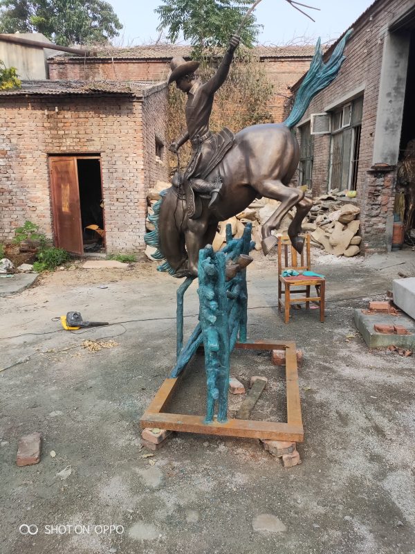 Majestic Bronco Sculpture in Bronze