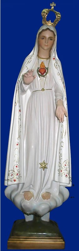 religious statue of a woman in white robes with a crown