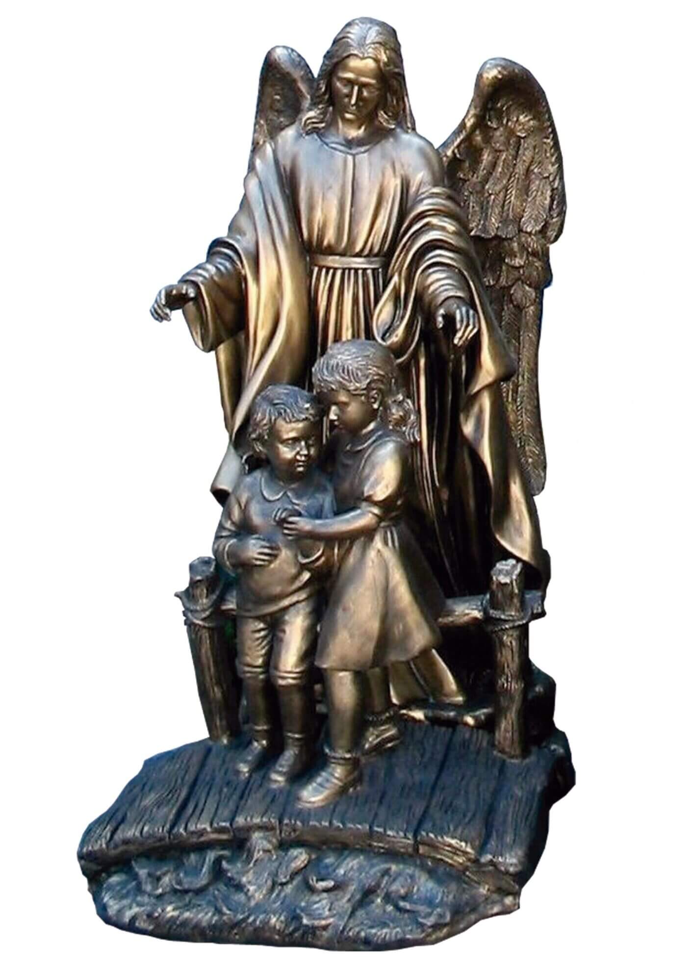 Guardian Angel on Bridge 48″ Sculpture