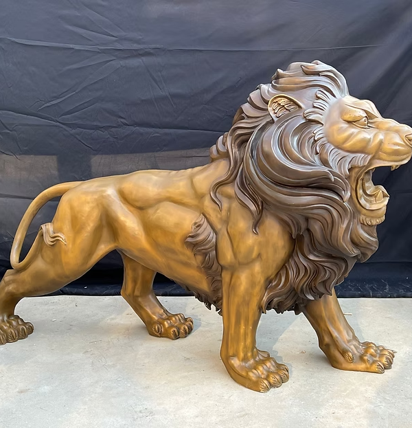Majestic Bronze Lion Sculpture