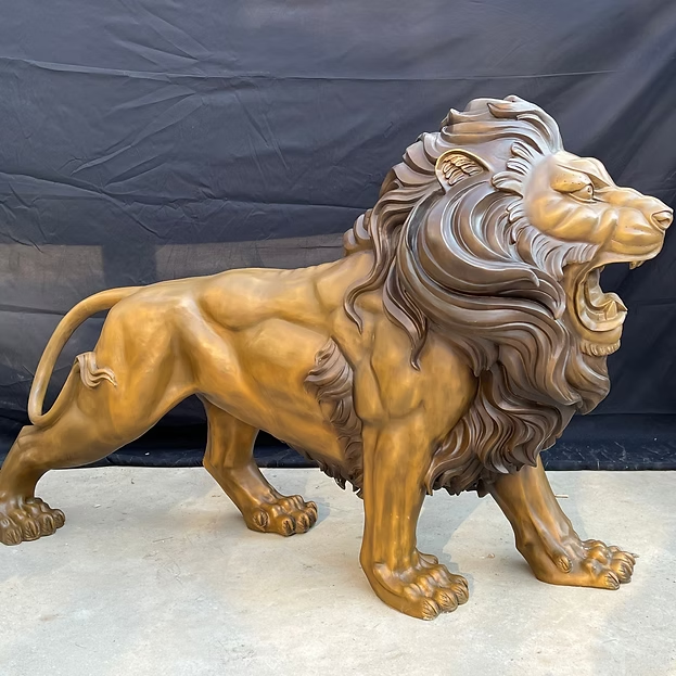 Majestic Bronze Lion Sculpture
