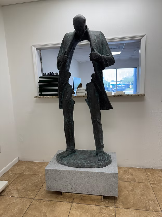 Man Open 1: Elegant Human Figure in Bronze