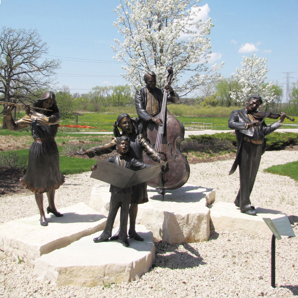 Elegance in Harmony: Bronze Musicians Sculpture
