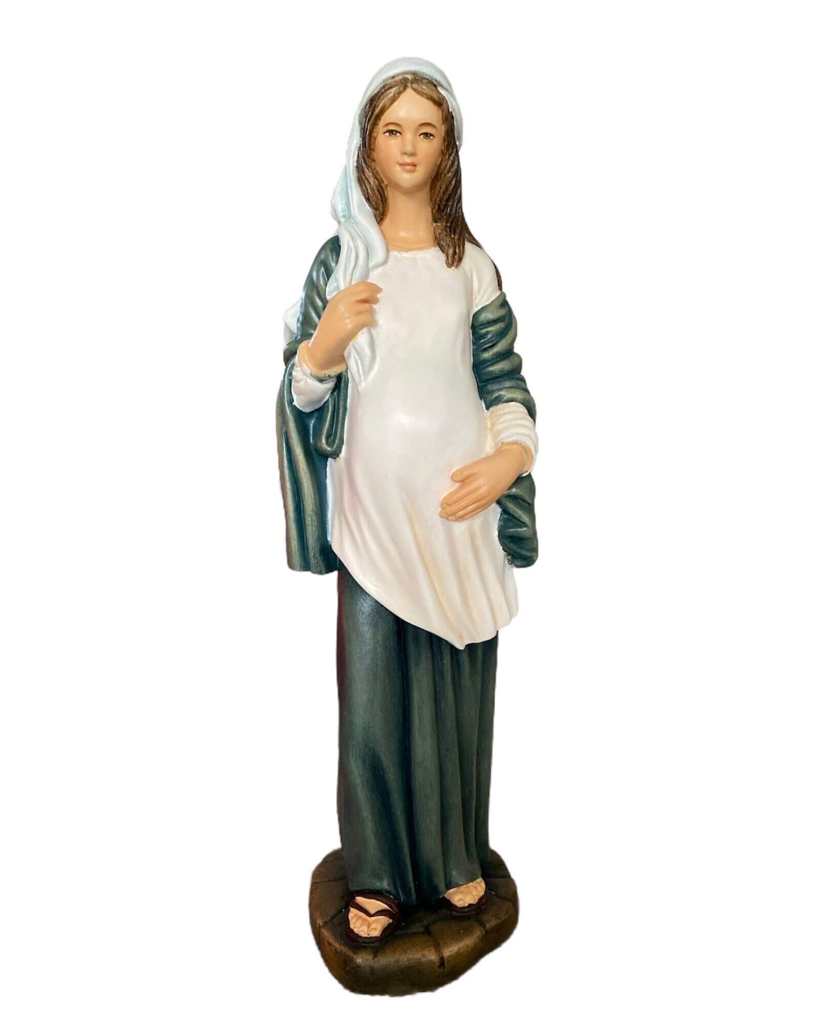 statue of a woman in flowing robes with a serene expression