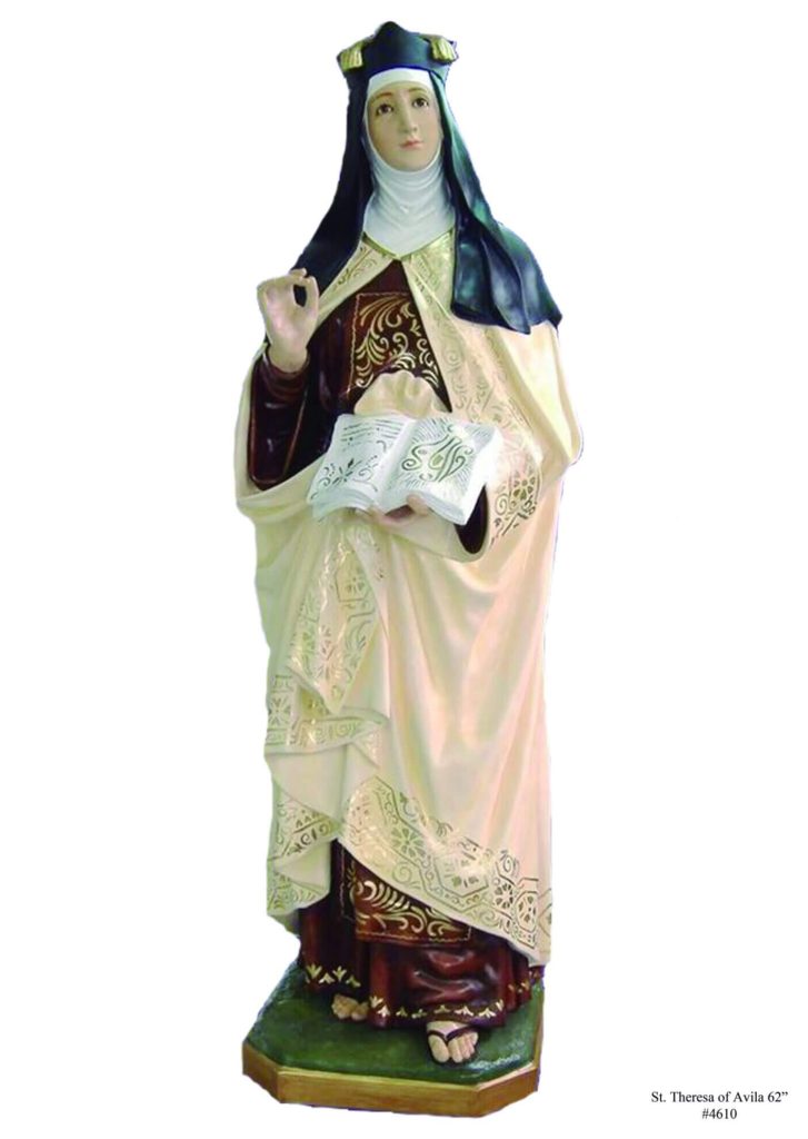 Statue of St. Theresa of Avila in detailed robes