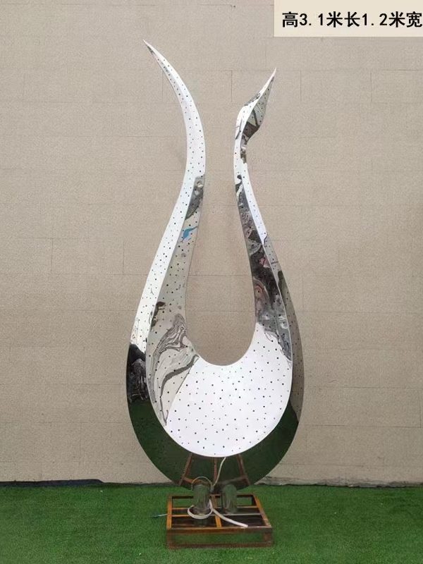 Elegance in Motion: Abstract Swan Sculpture