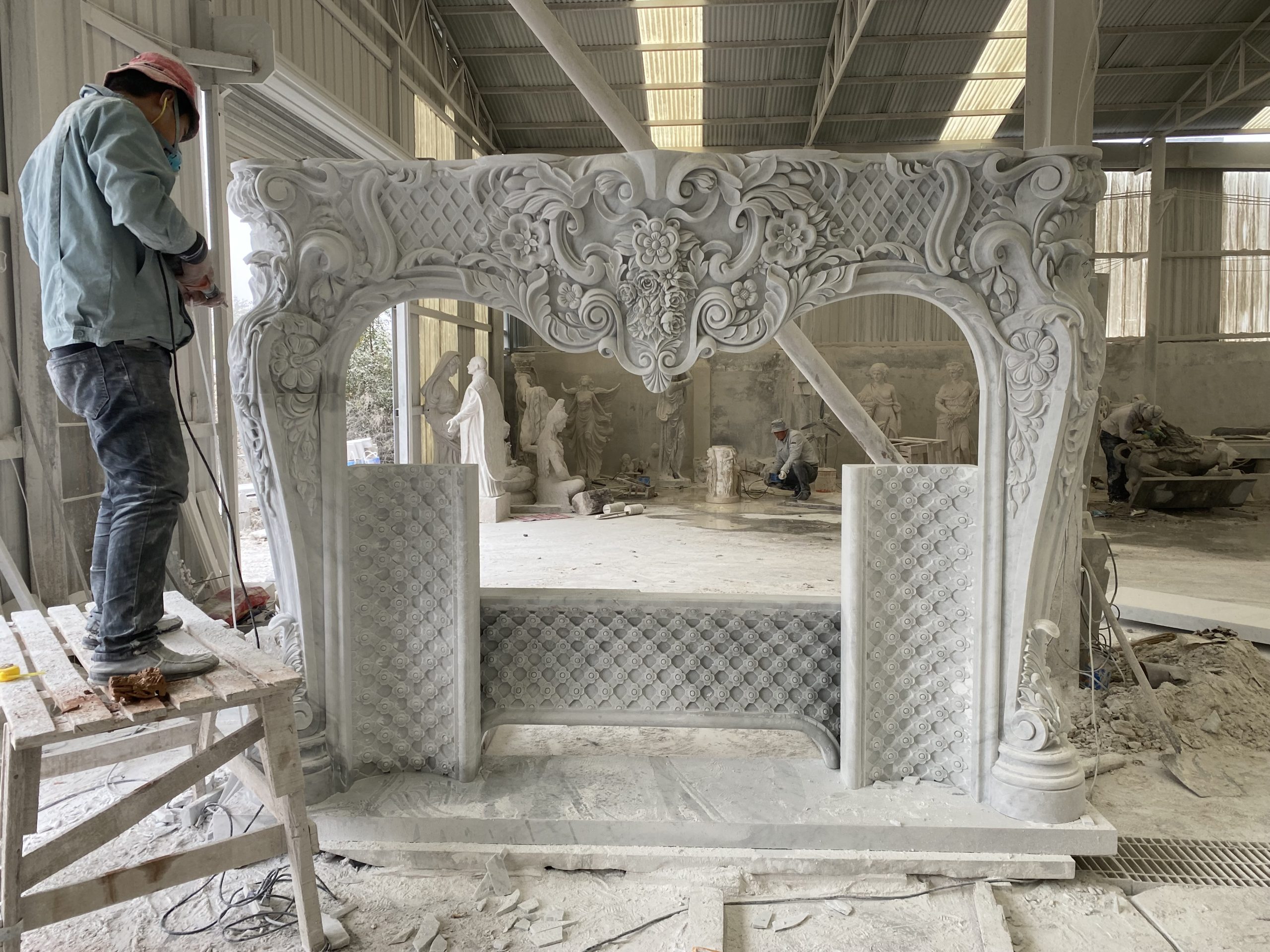 Exquisite Bronze Fireplace Sculpture