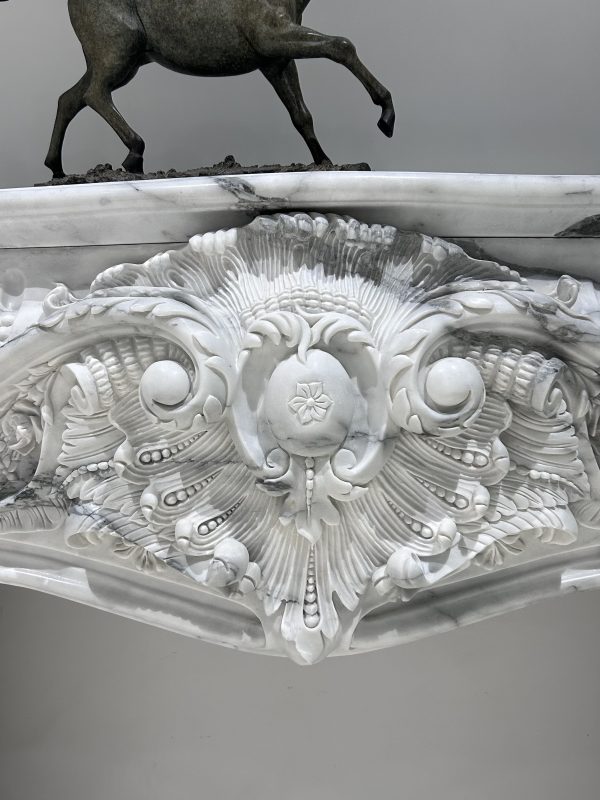 Elegant Italian Marble Fireplace Sculpture