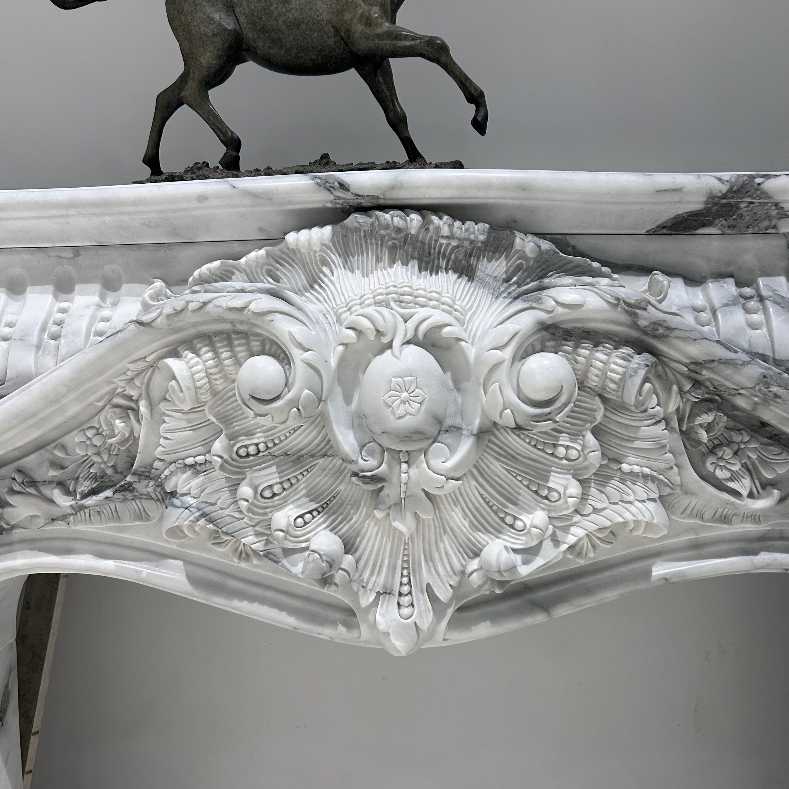 Elegant Italian Marble Fireplace Sculpture