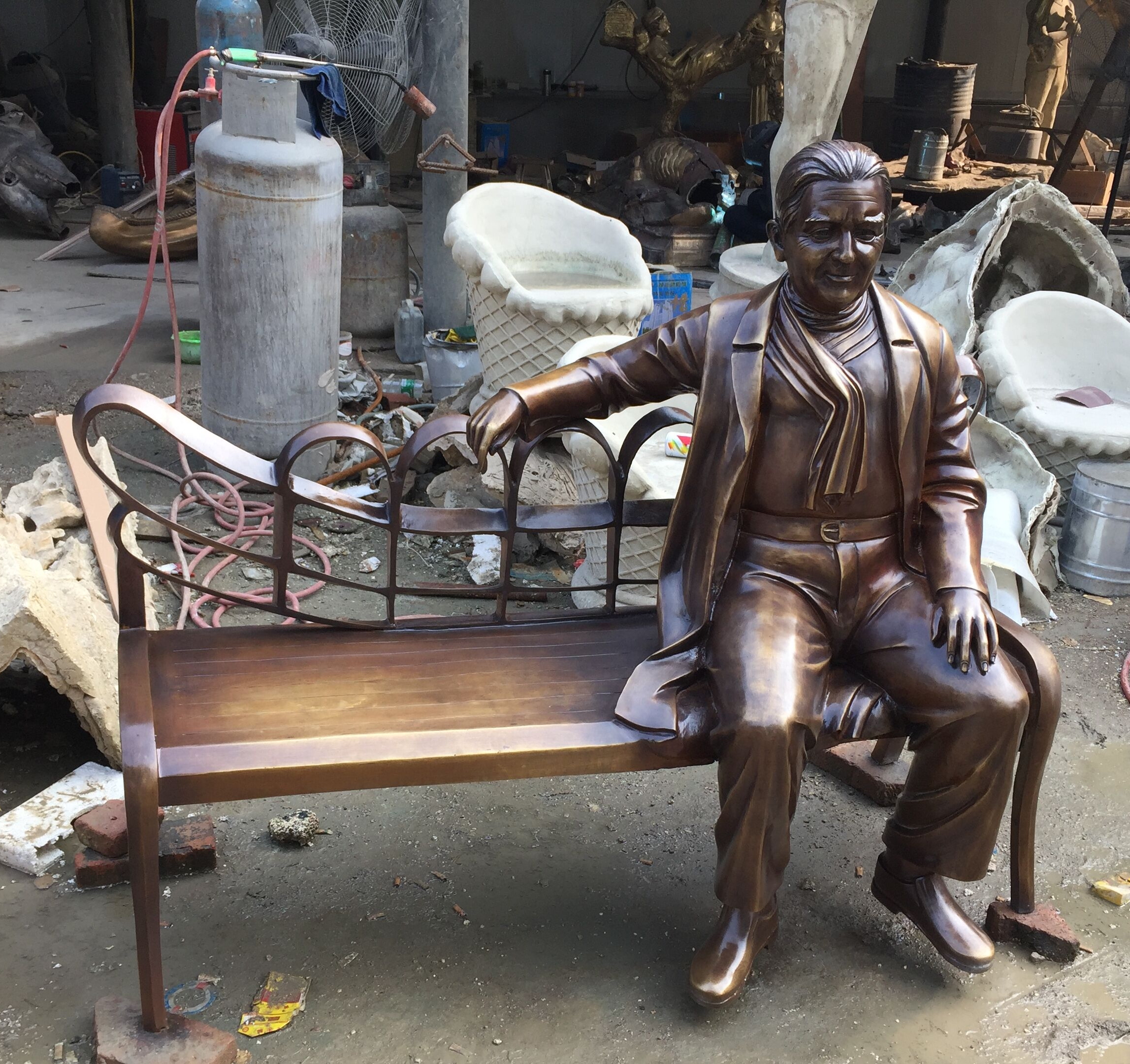 Clay Model and Iron Bronze Memorial Sculpture