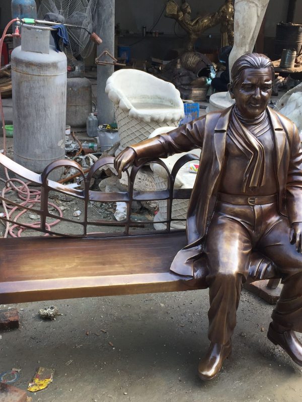 Elegant Memorial Clay Model and Iron Bronze Sculpture