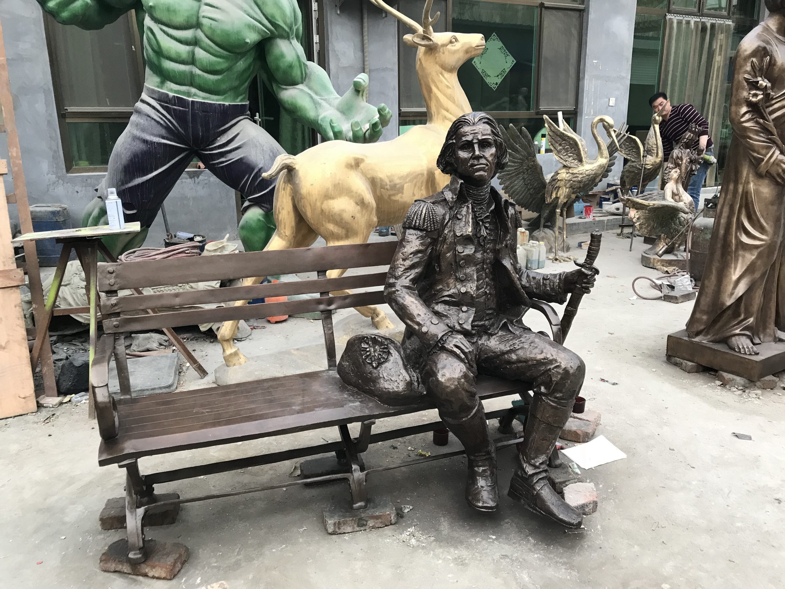 Elegant Clay Model & Iron Bronze Memorial