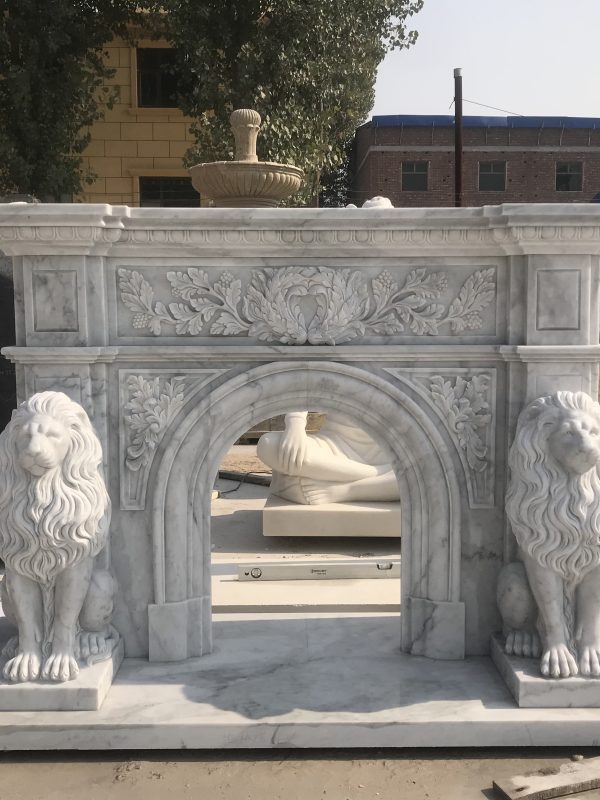 Elegant Italian-Style Fireplace Sculpture