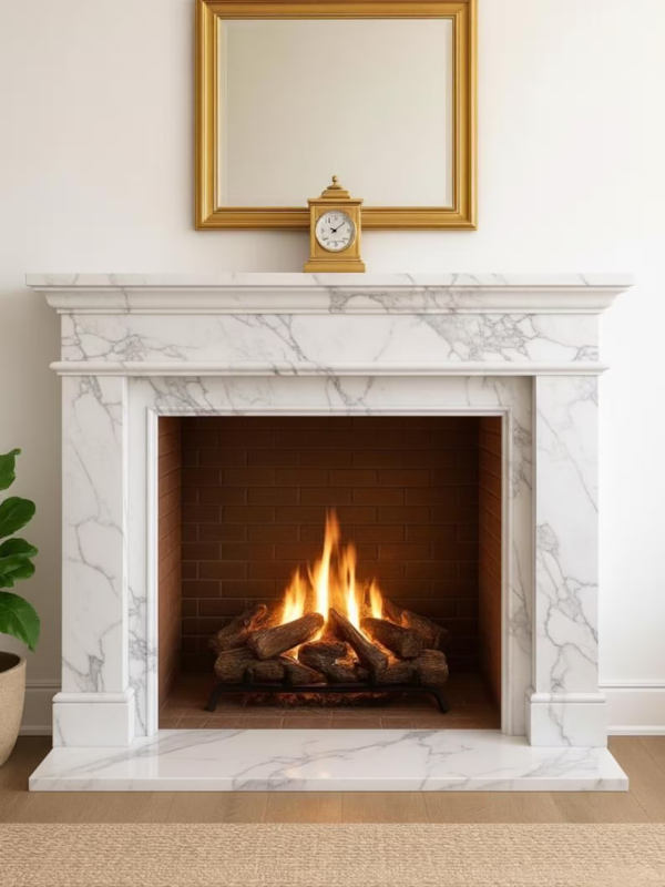 Elegant Marble Fireplace Mantel No. 28