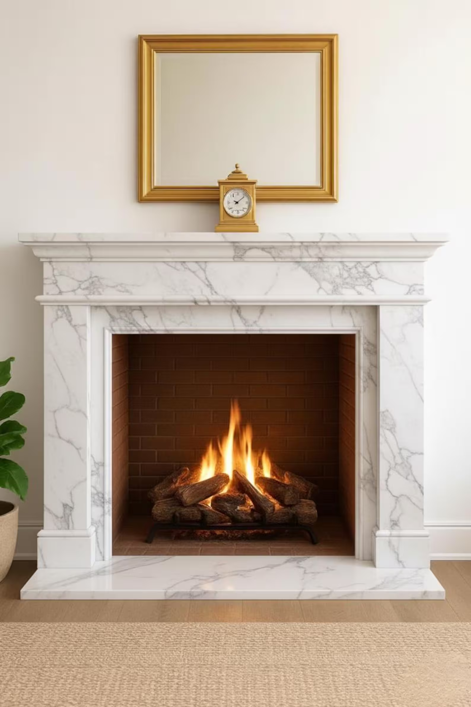 Elegant Marble Fireplace Mantel No. 28