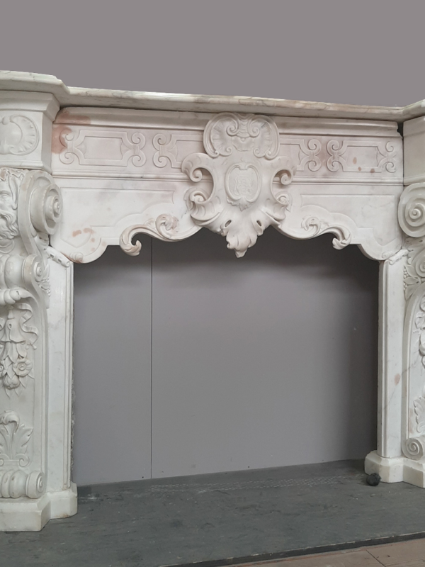 Elegantly Carved Marble Fireplace No. 42